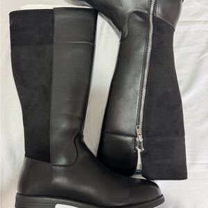 Girls Black Knee-High Boots